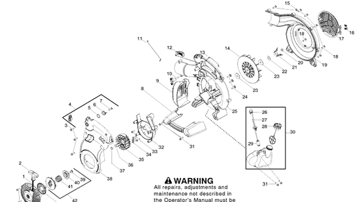 Starter Diagram and Parts List for 125BVX 2010-01 Husqvarna Leaf Blower / Vacuum