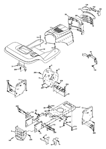 Chassis And Enclosures Diagram and Parts List for LT18542 (954571748-B)(2004-02) Husqvarna Lawn Tractor