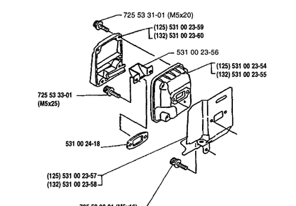Muffler Diagram and Parts List for 132RB 1991-11 Husqvarna Brush Cutter