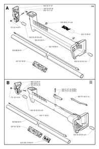 Shaft And Handle Diagram and Parts List for 232RD 20001400001 & Above Husqvarna Trimmer