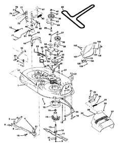 Mower Deck Diagram and Parts List for LT125 (954002711-C)(1996-04) Husqvarna Lawn Tractor