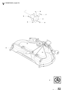 44 Inch/112cm Cutting Deck 2 Diagram and Parts List for RIDER15V2AWD (965200901)(2009-04) Husqvarna Lawn Mower
