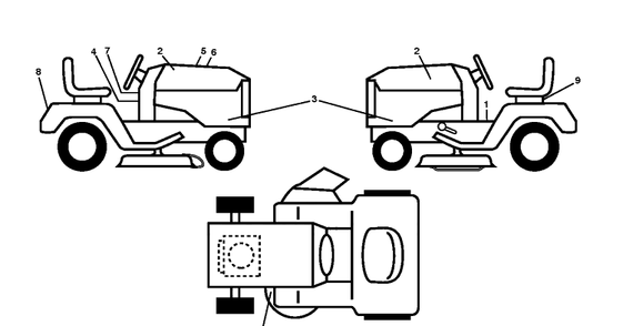 Decals Diagram and Parts List for YTH21K46 (96045002900)(2010 - 11) Husqvarna Lawn Tractor