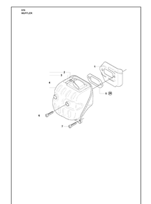 Muffler Diagram and Parts List for 570 2009-08 Husqvarna Chainsaw