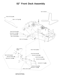 52 Inch/132cm Cutting Deck 2 Diagram and Parts List for LZ25 968999310 Husqvarna Lawn Mower