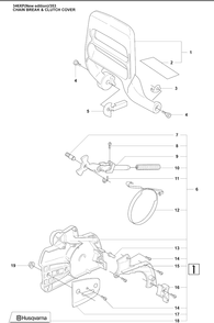 Chainbrake (New Edition) Diagram and Parts List for 353 2009-02 Husqvarna Chainsaw