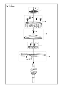 Flywheel Diagram and Parts List for HS608  Husqvarna Engine