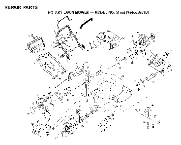 Product Complete Diagram and Parts List for 51MD (954065801B)(1995-03) Husqvarna Lawn Mower