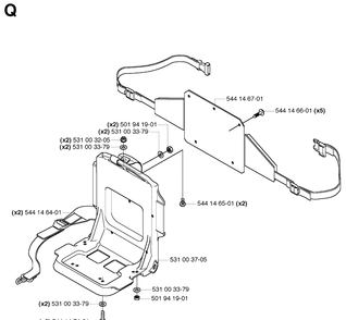 Harness Diagram and Parts List for 155BT 20053300001-Current Husqvarna Leaf Blower / Vacuum