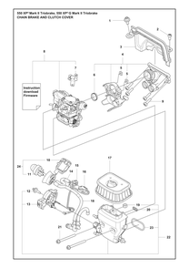 Carburetor And Air Filter Diagram and Parts List for 550XPMARKIITRIOBRAKE  Husqvarna Chainsaw