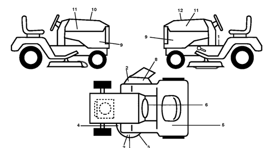 Decals Diagram and Parts List for TS348XD (96043032000)(2019-08) Husqvarna Lawn Tractor