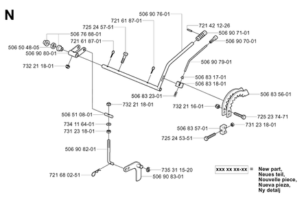 Controls Diagram and Parts List for R13 (953950401)(2004-01) Husqvarna Lawn Tractor