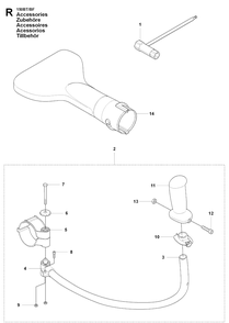 Accessories Diagram and Parts List for 150BF 20071800001-20084000000 Husqvarna Leaf Blower / Vacuum