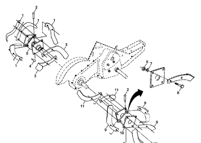 Tine Assembly Diagram and Parts List for CRT61 (954140022A)(1997-07) Husqvarna Tiller