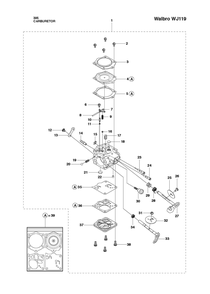 Carburetor Diagram and Parts List for 395XP-395XPG 395 XP W - 395 XP GW Husqvarna Chainsaw