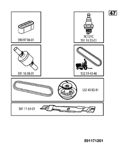Frequently Used Parts Diagram and Parts List for TS138M (96041042000)(2018-07) Husqvarna Lawn Tractor