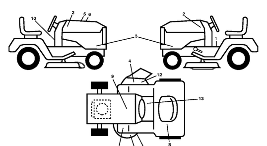 Decals Diagram and Parts List for YTH24V48LS (96048001402)(2012-08) Husqvarna Lawn Tractor