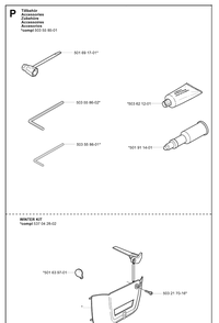 Accessories Diagram and Parts List for 346XP 20041000001-20070799999 Husqvarna Chainsaw