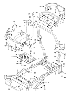 Frame Diagram and Parts List for Z554  Husqvarna Lawn Mower