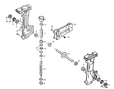Transmission Assembly Diagram and Parts List for CT20 (966957301)(2008-04) Husqvarna Tiller