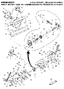 Auger Housing And Impeller Diagram and Parts List for 1130SBE (96193001700, 961930017)(2006-08) Husqvarna Snow Blower