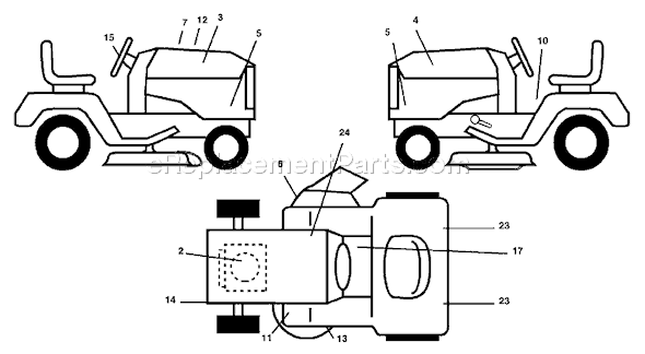 Page B Diagram and Parts List for GTH2554XPA (954568427) (2004-08) Husqvarna Lawn Tractor