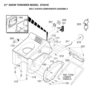 Cover Diagram and Parts List for ST521E 1997-01 Husqvarna Snow Blower