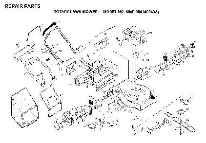 Repair Parts Diagram and Parts List for 56SF (954140043A, 532702511)(1998-02) Husqvarna Lawn Mower