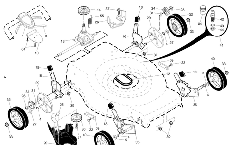 Drive Diagram and Parts List for LC56B (96141027300)(2013-02) Husqvarna Lawn Mower