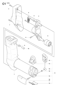 Tower Diagram and Parts List for 355RX 20082700001-20144899999 Husqvarna Brush Cutter
