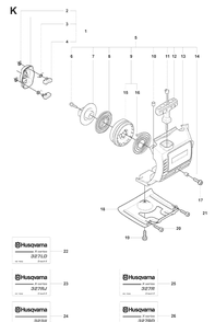 Starter 2 Diagram and Parts List for 327LX 20080900001-Current Husqvarna Edger