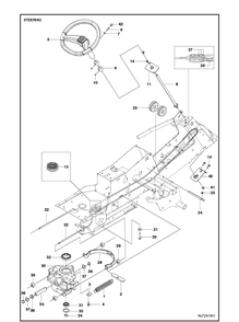 Steering Diagram and Parts List for R316T  Husqvarna Lawn Mower