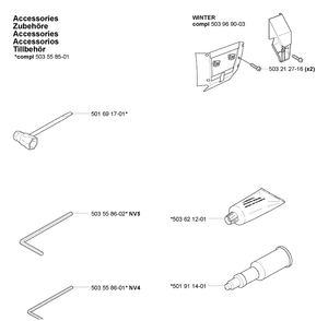 Accessories Diagram and Parts List for 365EPA 2007-03 Husqvarna Chainsaw