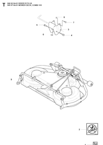 Mower Deck / Cutting Deck 2 Diagram and Parts List for RIDER175 (966828401)(2008-05) Husqvarna Lawn Mower