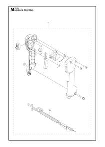 Handle And Controls Diagram and Parts List for 331R 20191400001 & Above Husqvarna Brush Cutter
