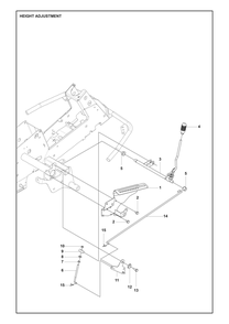Height Adjustment Diagram and Parts List for R200IX  Husqvarna Lawn Tractor