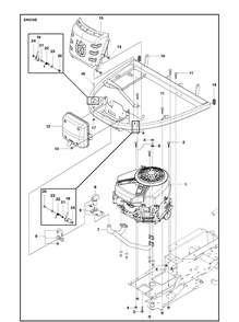 Engine Diagram and Parts List for R422TS AWD Husqvarna Lawn Mower