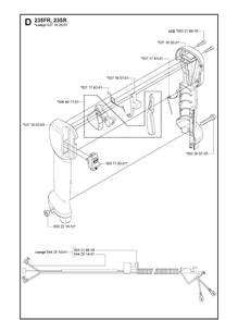 Throttle Controls Diagram and Parts List for 235R  Husqvarna Brush Cutter