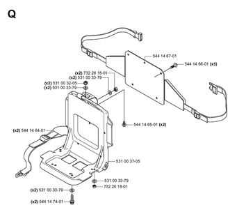 Harness Diagram and Parts List for 165BT 20053300001-Current Husqvarna Leaf Blower / Vacuum