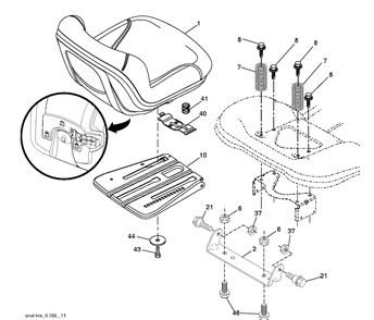 Seat Diagram and Parts List for LGT2654 (96043018300)(2013-09) Husqvarna Lawn Tractor