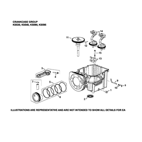 Engine >> Crankcase Diagram and Parts List for 96041039400  Husqvarna Lawn Tractor