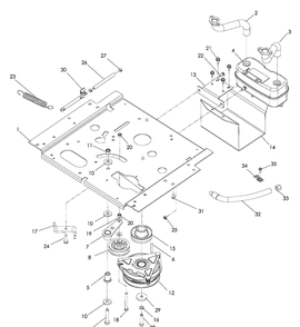 Engine Plate Diagram and Parts List for EZ4824K (966038201)(2009-01) Husqvarna Lawn Mower