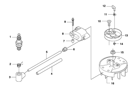Ignition System Diagram and Parts List for 123HD65X 20070900001-20100600000 Husqvarna Hedge Trimmer