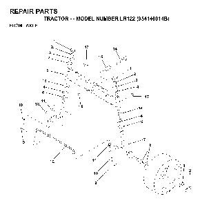 Front Axle Diagram and Parts List for LR122 (954140014B)(1999-03) Husqvarna Lawn Tractor