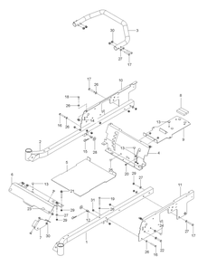 Frame Diagram and Parts List for RZ19  Husqvarna Lawn Tractor