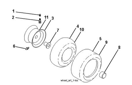 Wheels And Tires Diagram and Parts List for TS142 (96041043000)(2019-04) Husqvarna Lawn Tractor