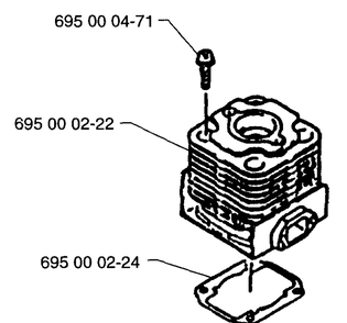 Piston/Cylinder Diagram and Parts List for 140BC 1997-04 Husqvarna Leaf Blower / Vacuum