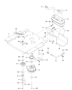 Engine Plate 1 Diagram and Parts List for RZ5424 (967003701)(2013-06) Husqvarna Lawn Mower