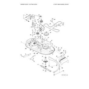 Mower Deck Diagram and Parts List for 96041039300  Husqvarna Lawn Tractor