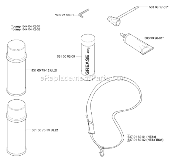 Page A Diagram and Parts List for HA850ATTACHMENT 2005-10 Husqvarna Trimmer